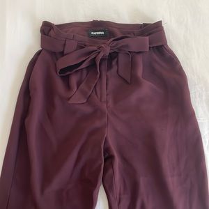 EXPRESS Ankle High Rise Maroon/Burgundy Work Pants Trousers